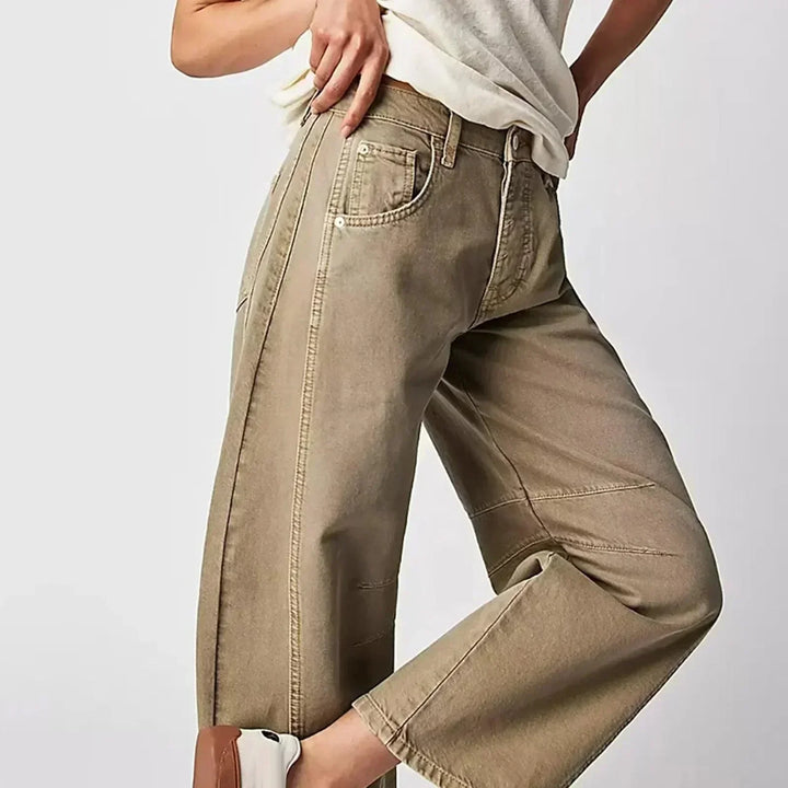 Stylish women's high waist wide leg jeans. Perfect relaxed fit denim for casual everyday outfits.