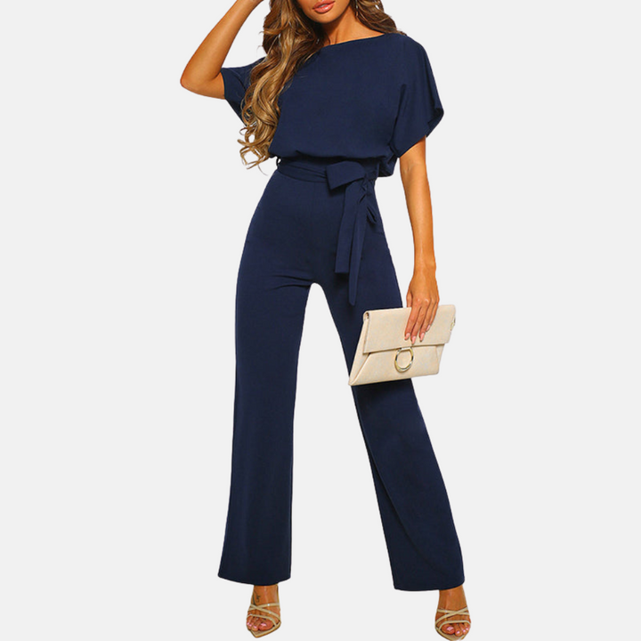 Versatile women's summer jumpsuit, high waist & wide leg. Offers an elegant, comfortable, one-piece style.