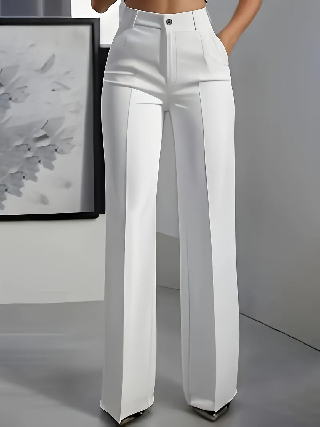 Chic women's high waist wide leg pants, offering comfort & style for office or everyday versatile wear.