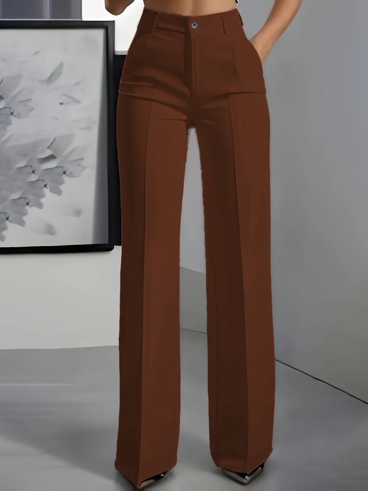 Stylish women's high waist wide leg pants, perfect for comfortable, chic casual outings & everyday wear.