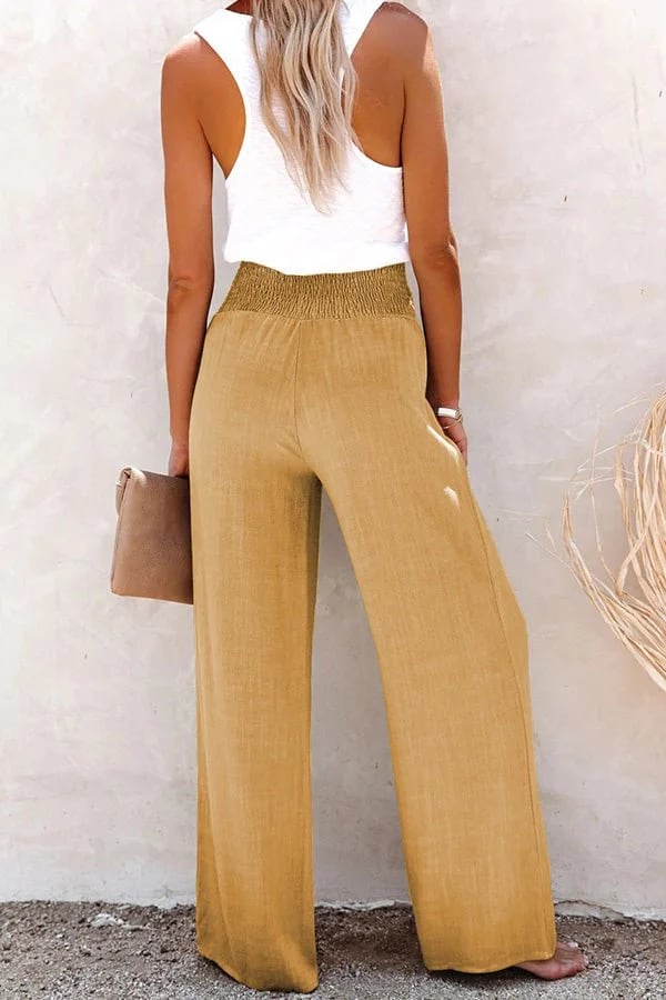 Effortless high-waisted women's pants, comfortable, stylish, & versatile for any elegant ensemble.