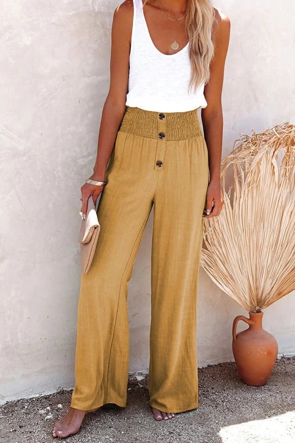 High-waisted women's trousers, perfect blend of comfort and style for office or casual outfits.