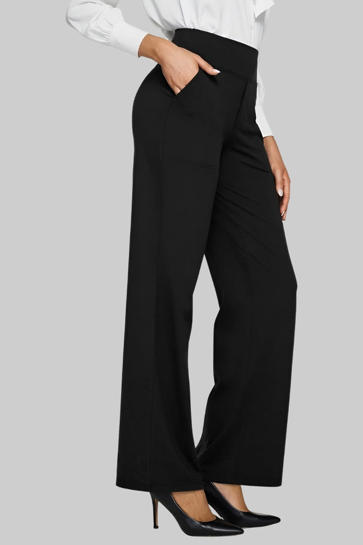 Elegant women's full-length wide-leg pants, high-waisted for a flattering look.