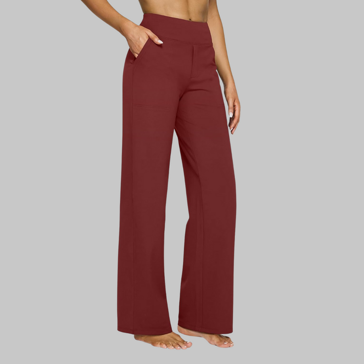 Everyday chic: women's comfortable high-waisted wide-leg pants with a relaxed fit.