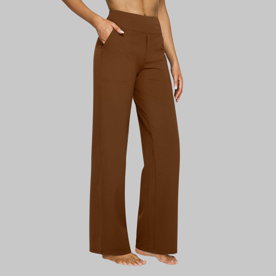 Smart casual women's high-waisted wide-leg pants, perfect for versatile styling options.