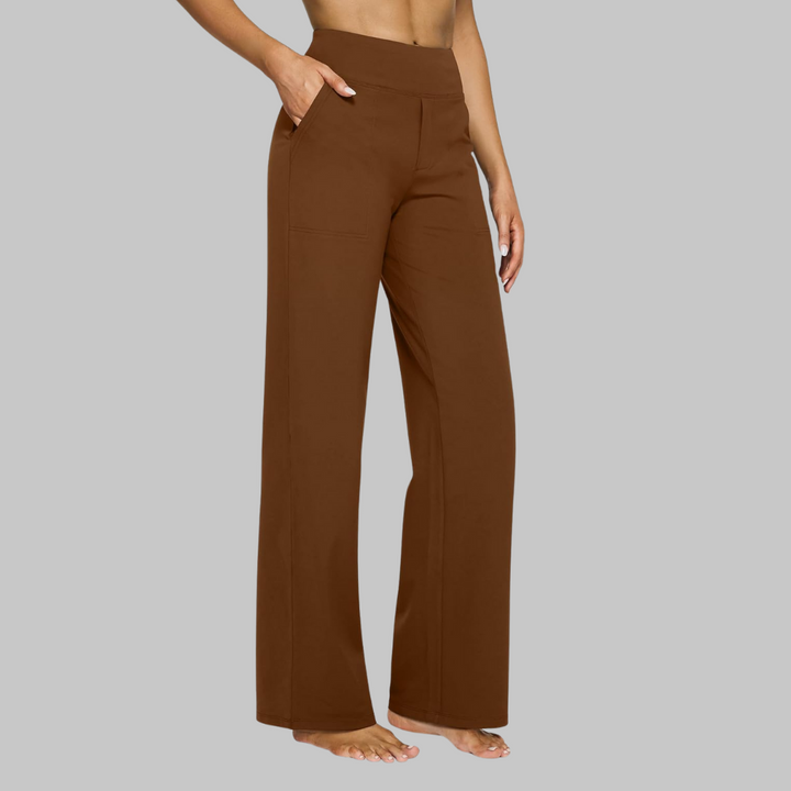 Smart casual women's high-waisted wide-leg pants, perfect for versatile styling options.