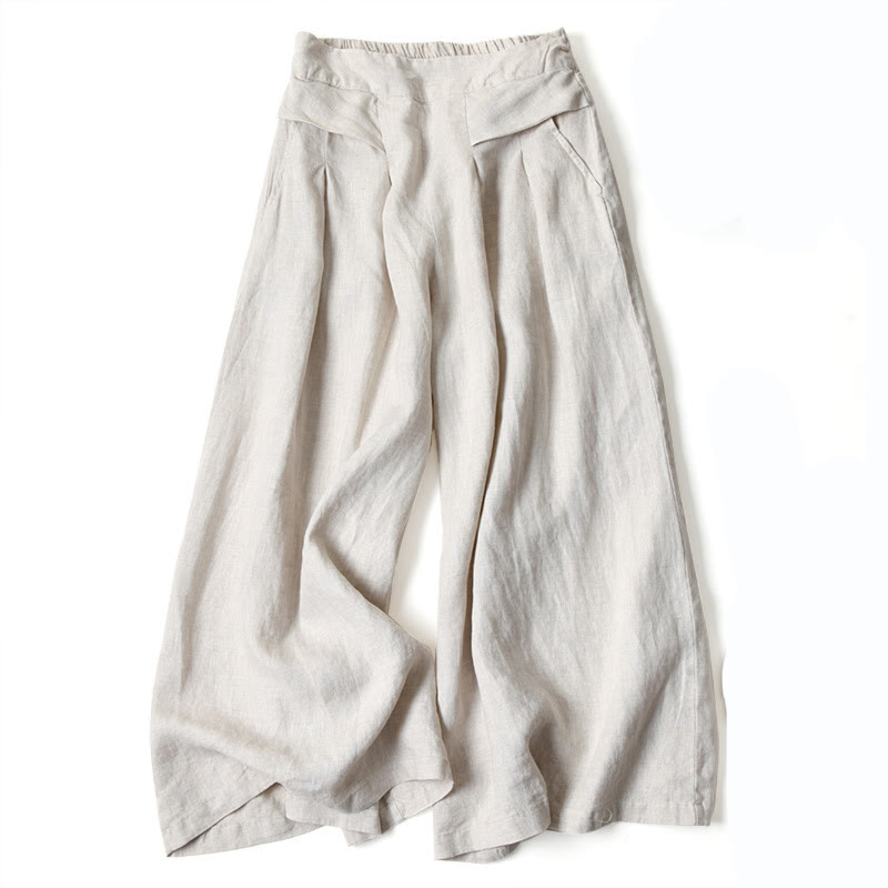 Women's relaxed fit wide-leg pants, high-waisted and flowy, suitable for any occasion.
