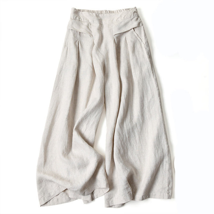 Women's relaxed fit wide-leg pants, high-waisted and flowy, suitable for any occasion.