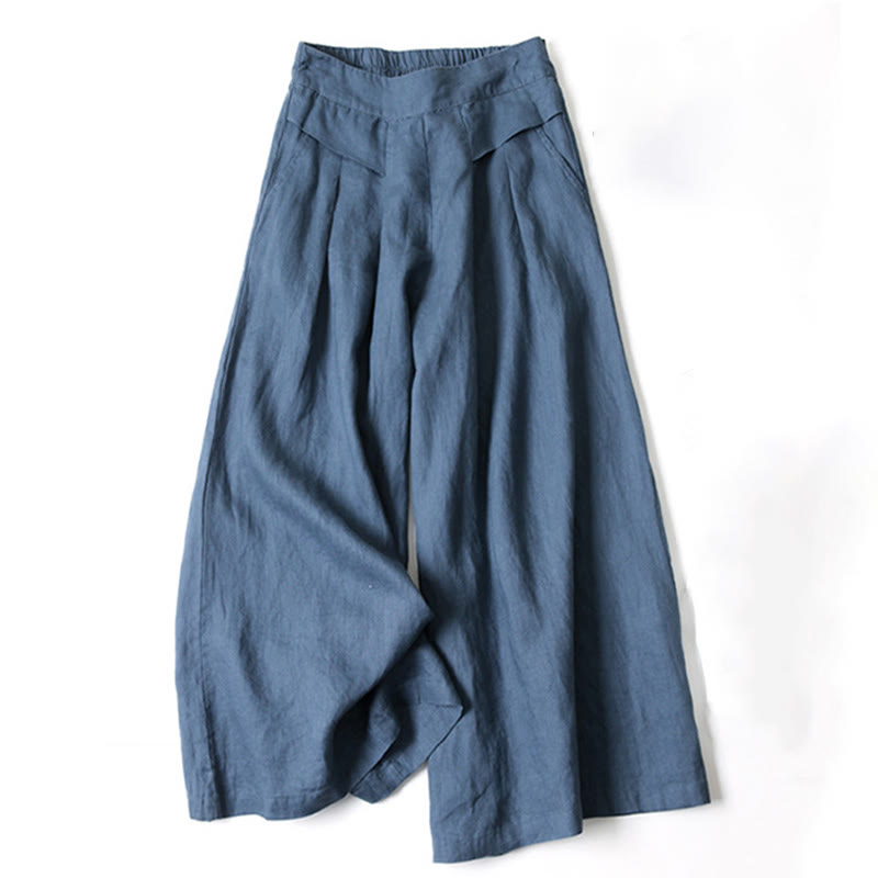 Flowy women's wide-leg pants, high-waisted design for a comfortable, relaxed fit.