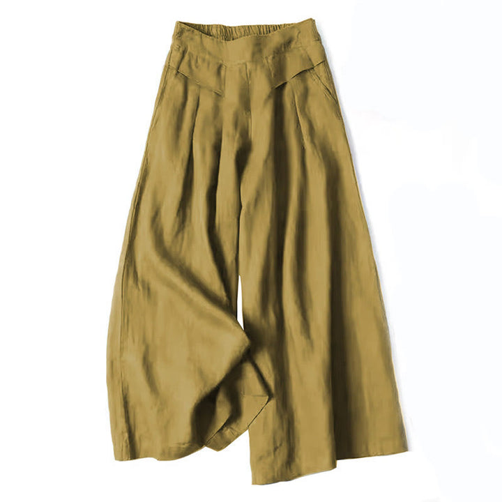 Casual high-waisted wide-leg trousers for women, offering ultimate comfort and style.
