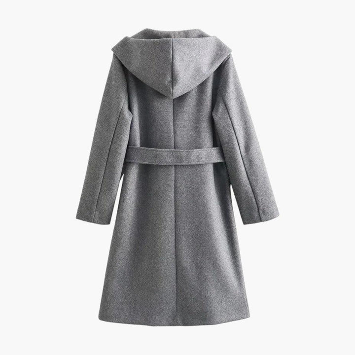 Stylish women's hooded trench coat, ideal for outdoor wear and casual spring or fall fashion.