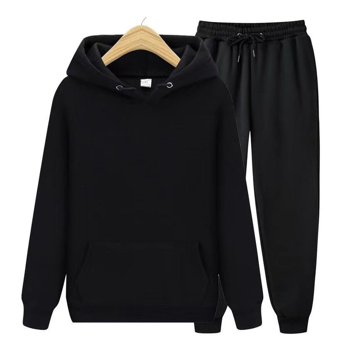 Women's hooded sweatshirt & jogger set, a comfy 2-piece lounge wear outfit in relaxed fit.