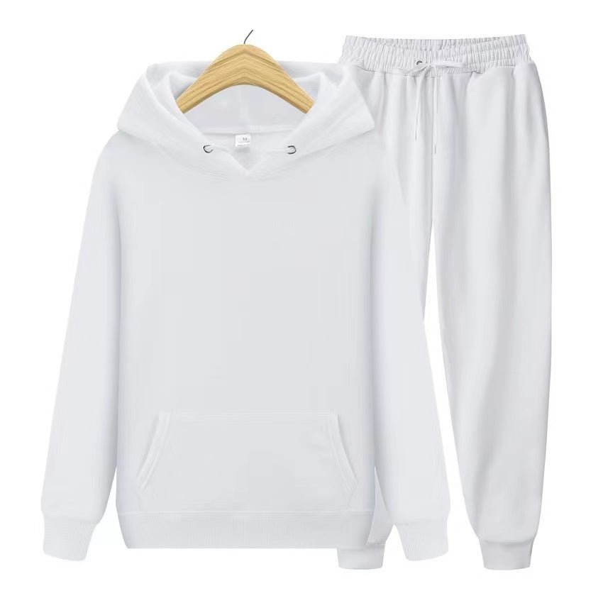 Side view of women's activewear hooded sweatshirt & jogger set, showcasing the casual style.