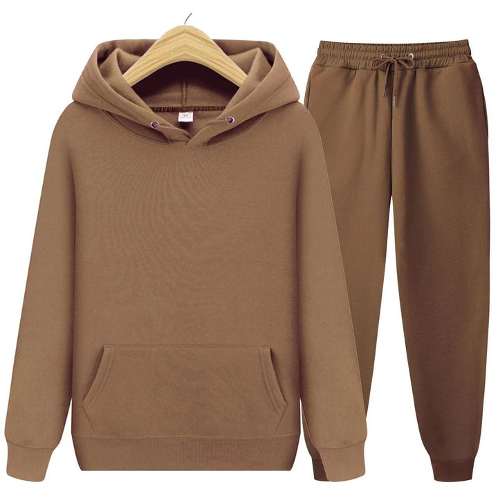 Women's relaxed fit hooded sweatshirt & jogger pants set, perfect for comfy casual clothes.