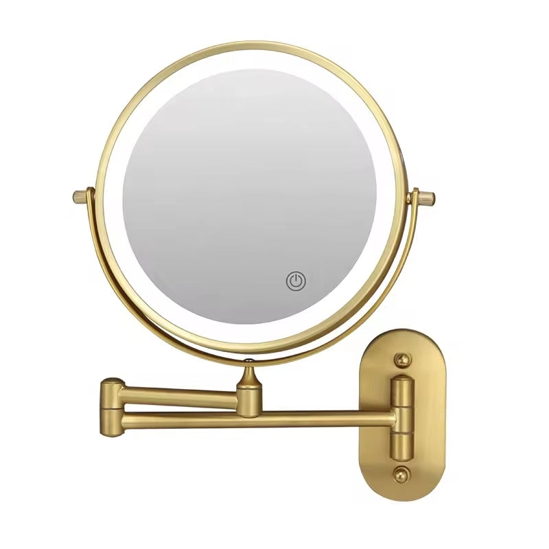 Vanity mirror with bright LED illumination and 3x zoom, essential for detailed beauty work.