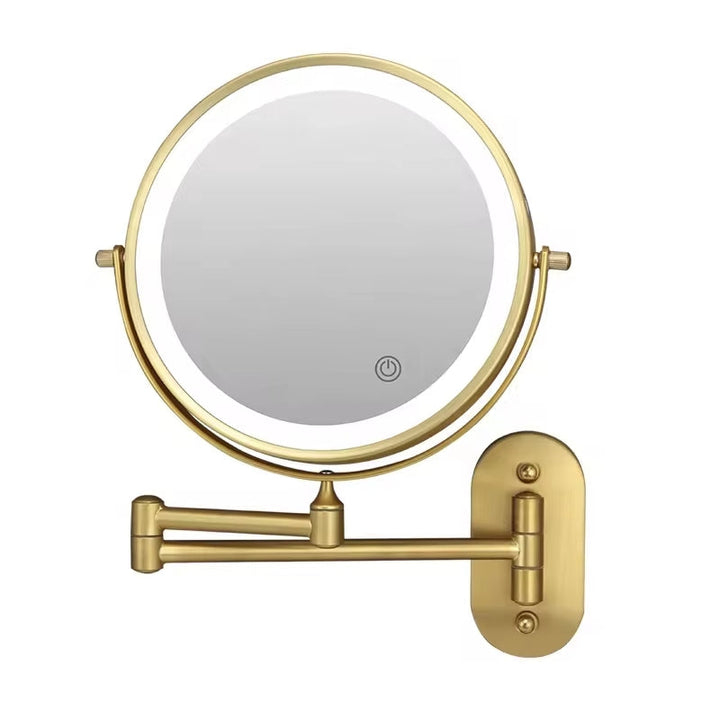 Vanity mirror with bright LED illumination and 3x zoom, essential for detailed beauty work.