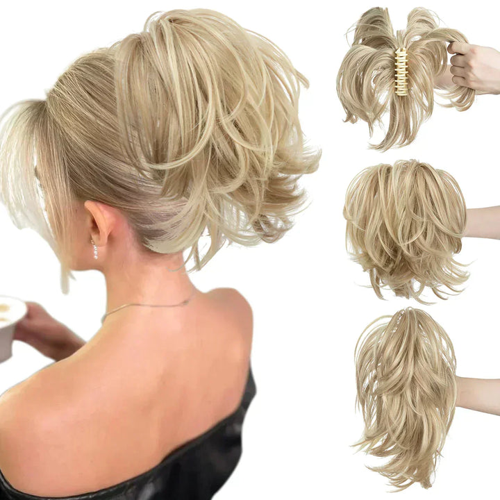 Heat-friendly synthetic ponytail extension for women, adding instant volume and style.