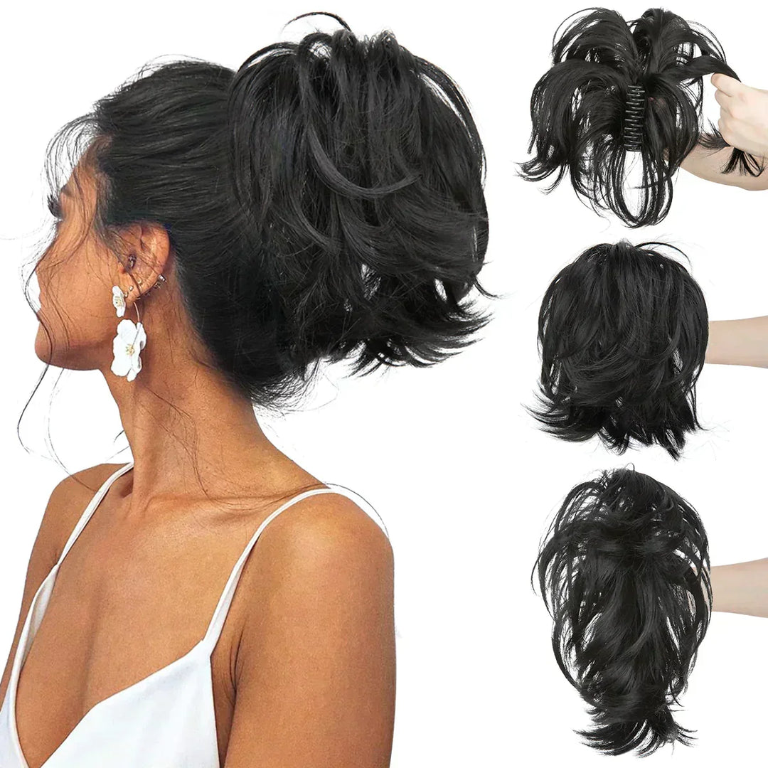 Achieve a quick, glamorous updo with this TwistPop hair extension, perfect for any occasion.