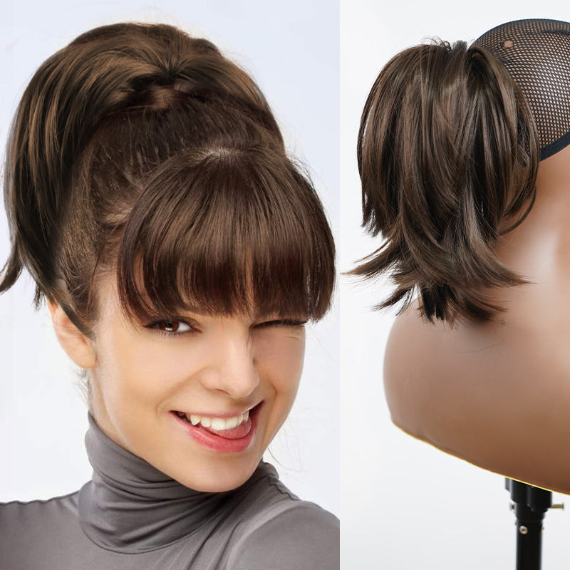 Natural-looking synthetic hair extension, ideal for adding instant volume to ponytails.