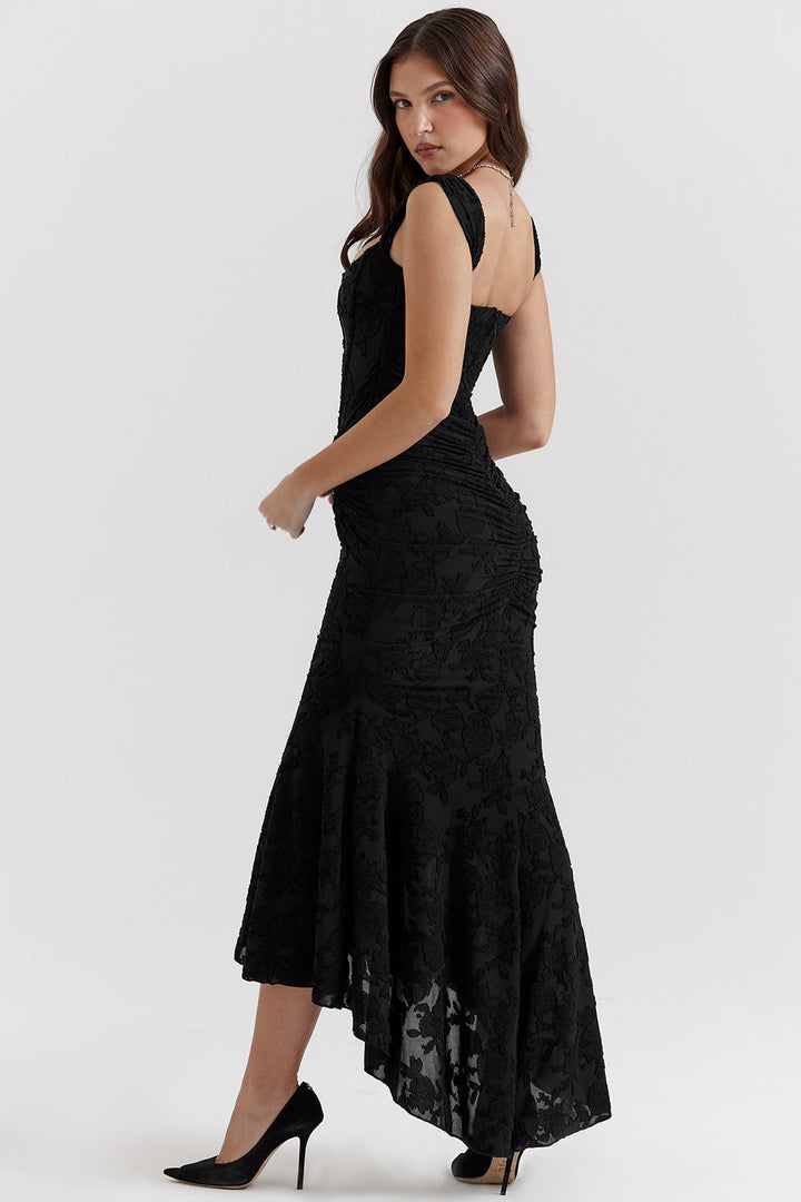 Elegant women's sweetheart neckline lace corset bodycon midi dress for homecoming parties.