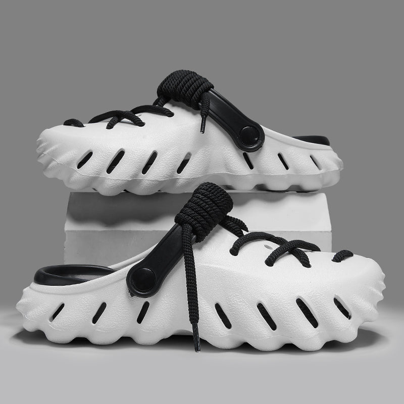 Breathable women's clogs with laces, ensuring cool and comfortable feet all day.