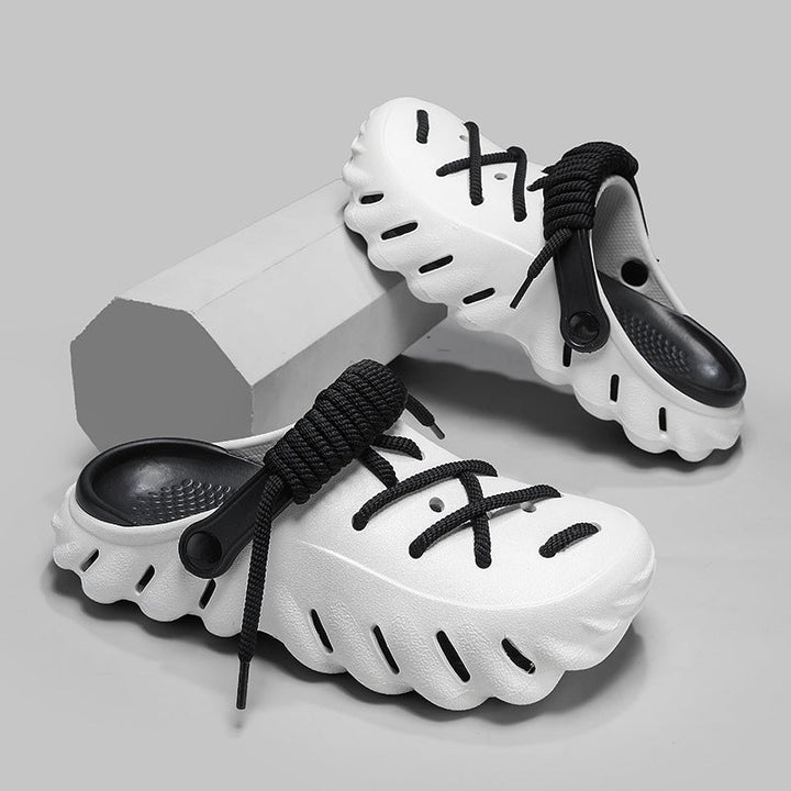 Stylish women's laced clogs, perfect for adding casual elegance to any outfit.