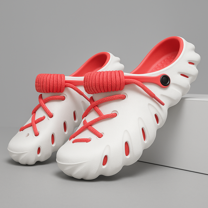 Lightweight women's clogs with adjustable laces, perfect for travel & everyday wear.