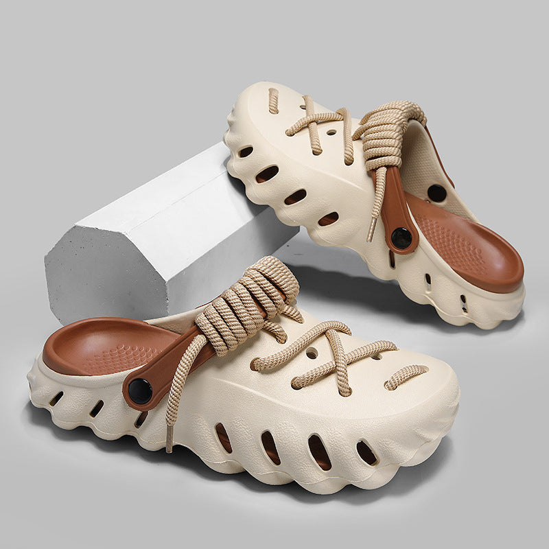 Water-friendly women's laced clogs, excellent for versatile everyday wear.