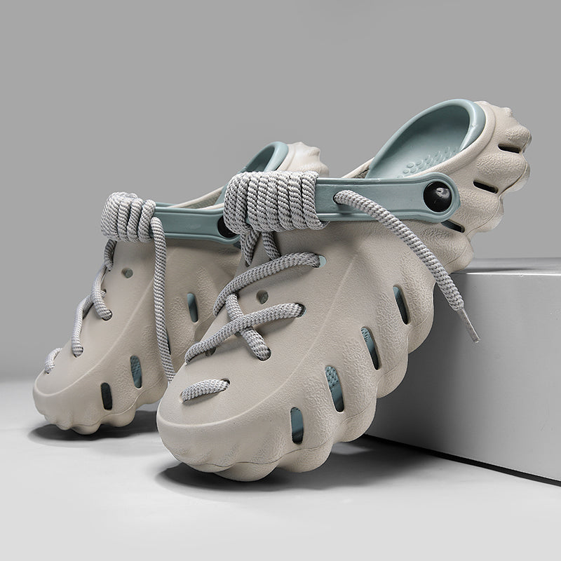 Slip-on women's comfort clogs, designed with adjustable laces for a perfect fit.