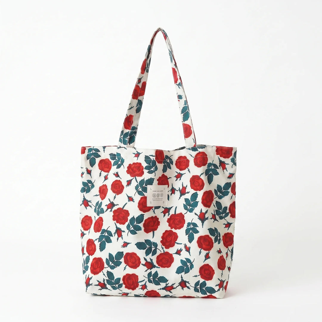 Everyday women's large tote bag with a beautiful floral print and comfortable shoulder straps.