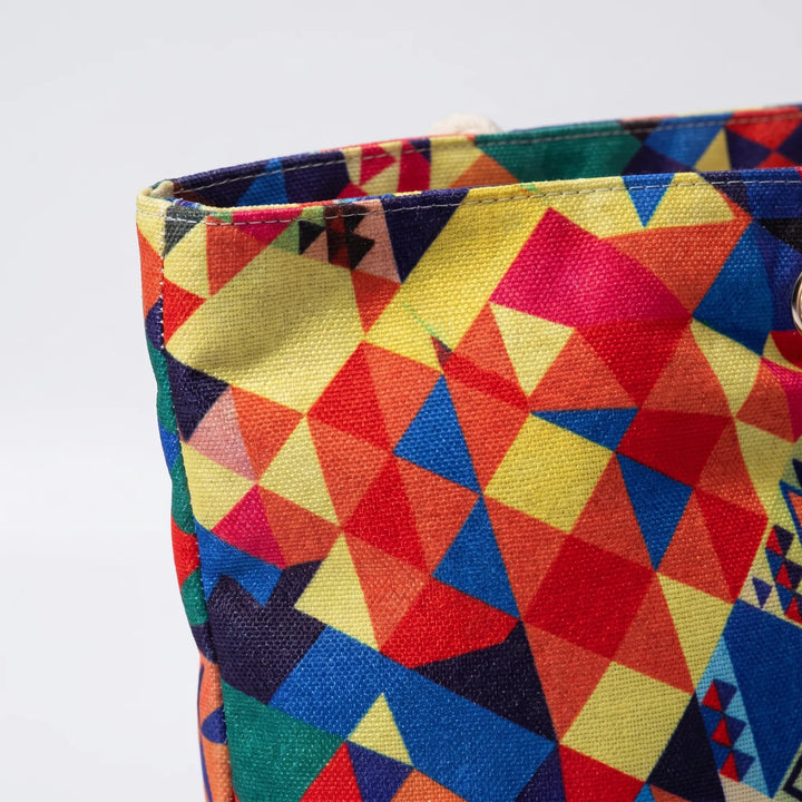 Stylish printed large beach tote bag for women, ideal for summer vacation and holiday trips.