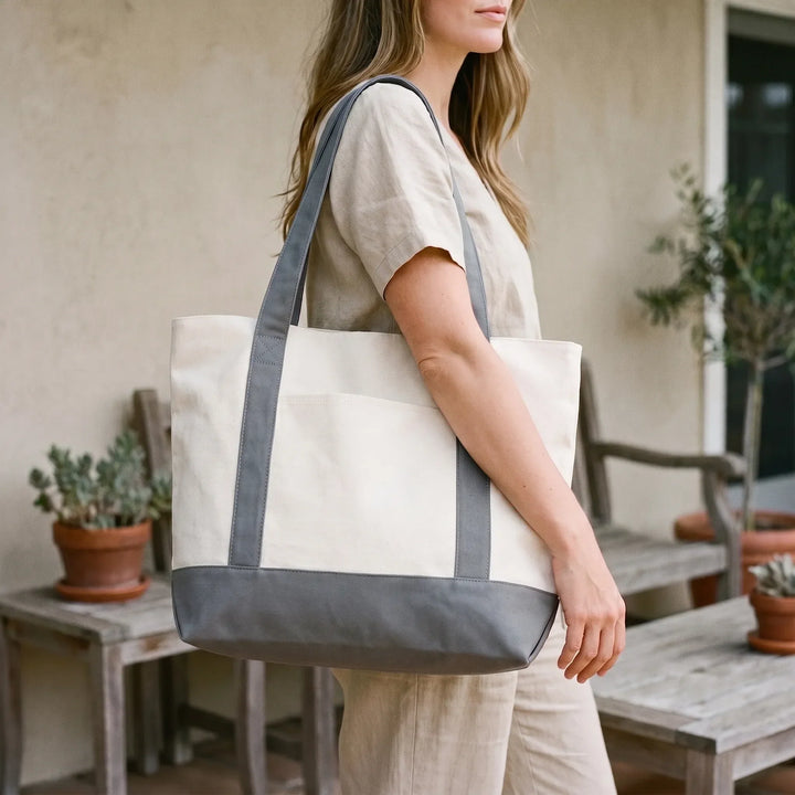 Women's large zip tote bag for daily essentials. Spacious & durable shoulder bag for everyday carry.
