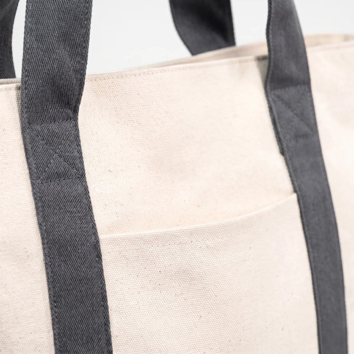 Durable large zip tote bag for women. Secure travel or daily essentials bag, ideal spacious shopper.
