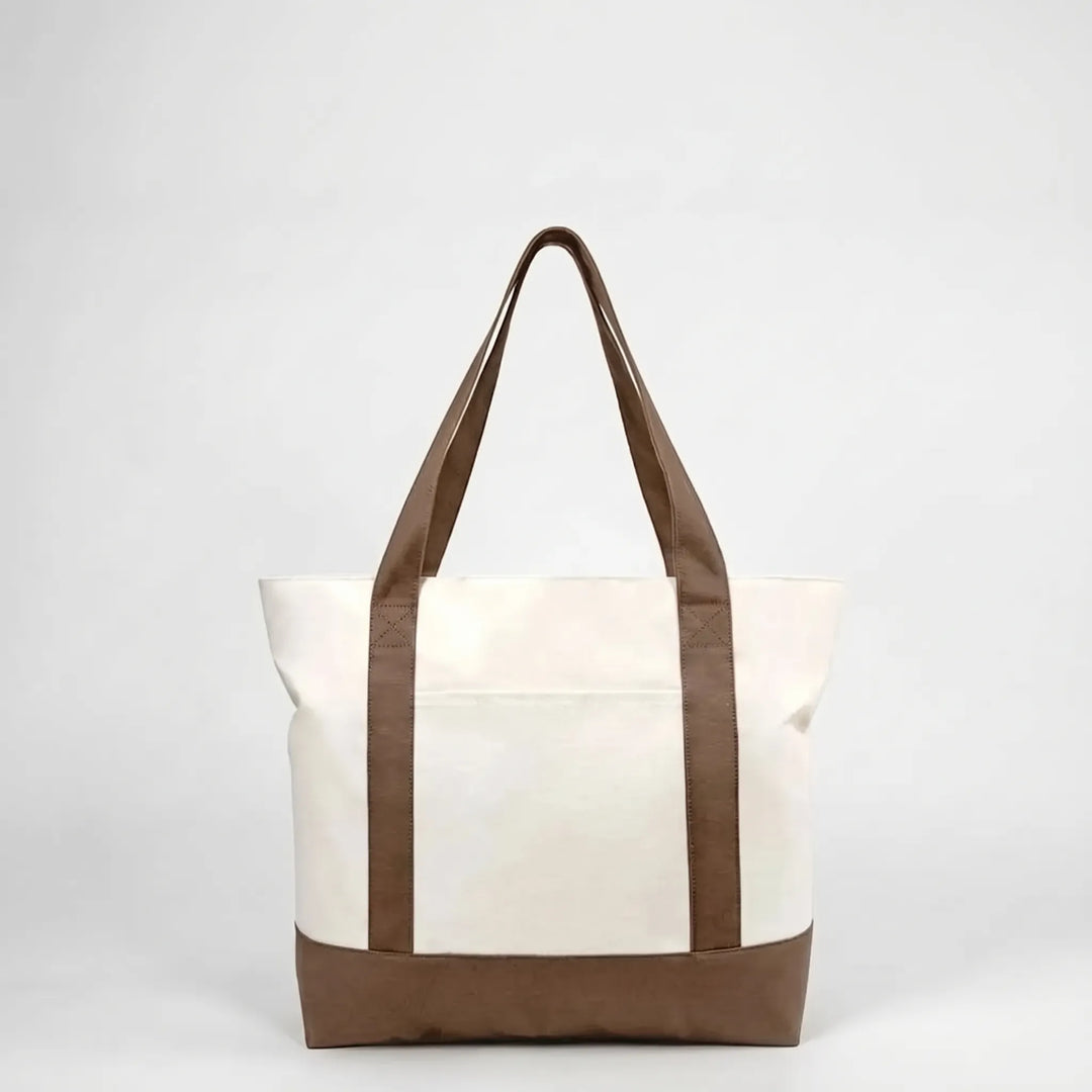 Everyday women's large tote bag, featuring a secure zip closure. A durable & spacious shopper, ideal gift.