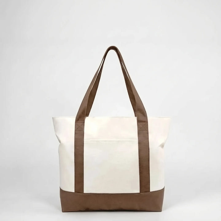 Everyday women's large tote bag, featuring a secure zip closure. A durable & spacious shopper, ideal gift.