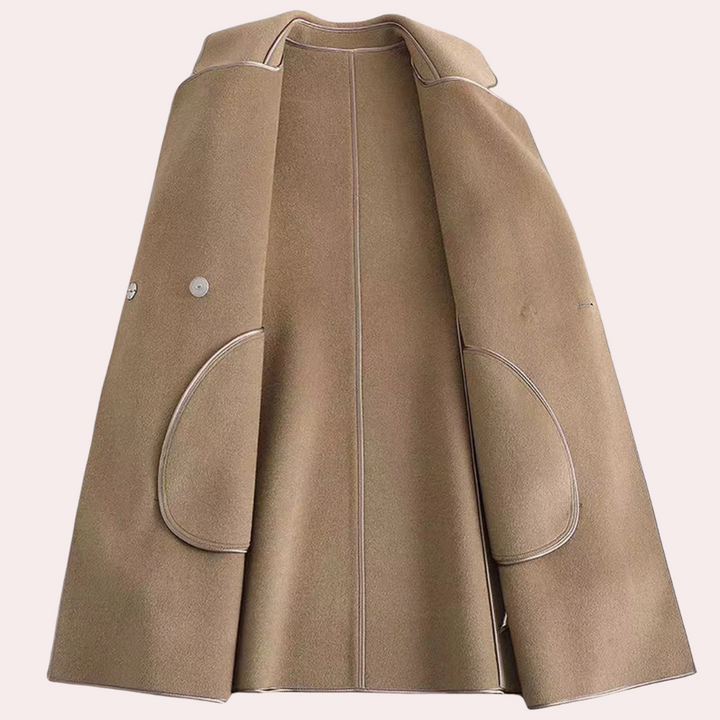 Versatile women's layered jacket with a belt, offering a tailored fit for chic formal and casual fashion.