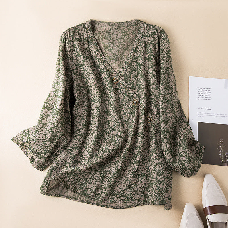 Versatile Leilani women's relaxed fit button-front top, long sleeve, great for spring style & summer blouse.