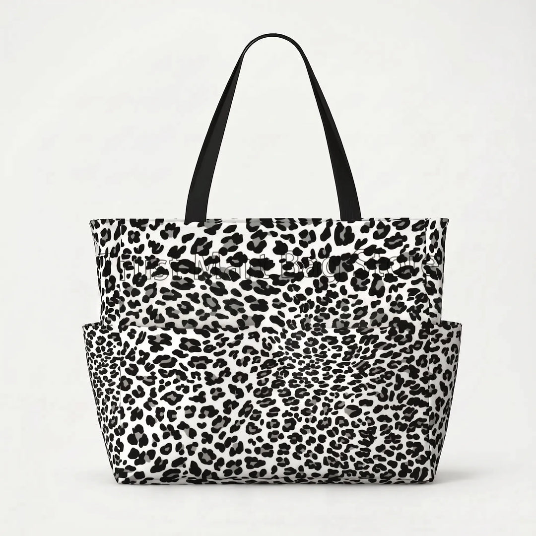 Versatile leopard print tote bag for women, great for beach, travel, or daily essentials.