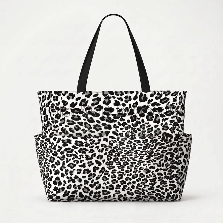 Versatile leopard print tote bag for women, great for beach, travel, or daily essentials.