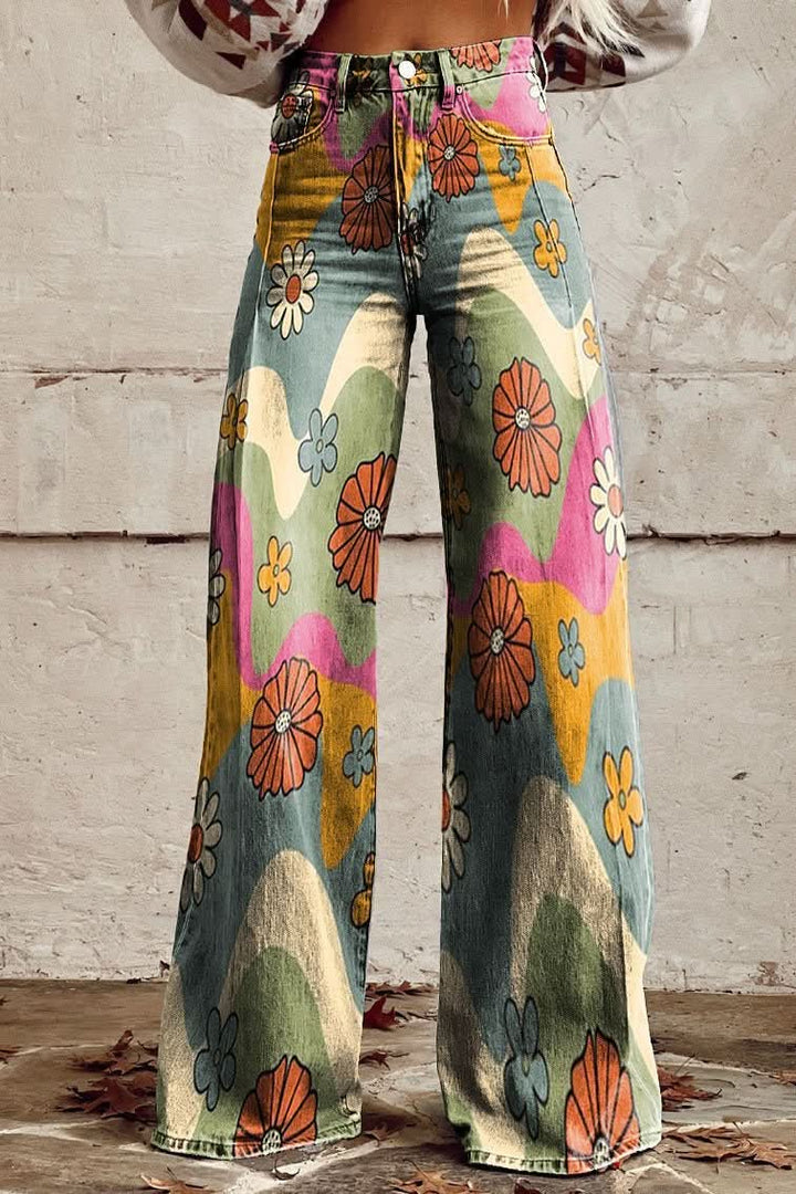 Women's comfortable denim jeans, breathable, lightweight, and relaxed fit for summer.