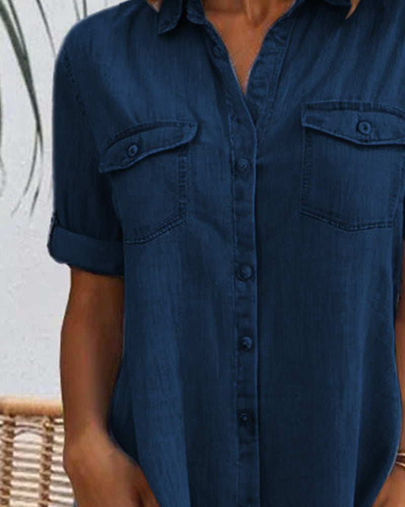 Everyday women's lightweight denim-look dress, combining casual style with ultimate comfort.