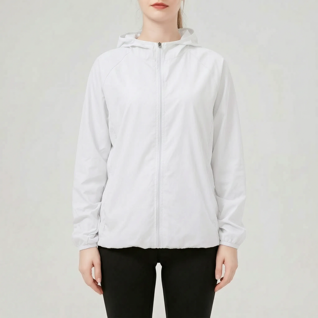 Versatile women's lightweight hooded jacket. Sportswear for active living, perfect for travel & everyday comfort.