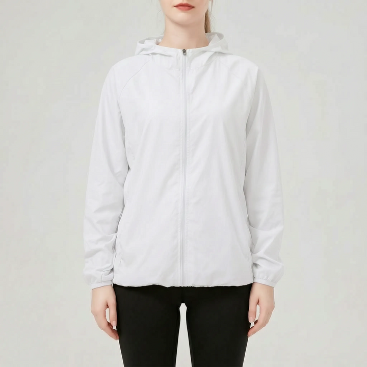 Versatile women's lightweight hooded jacket. Sportswear for active living, perfect for travel & everyday comfort.