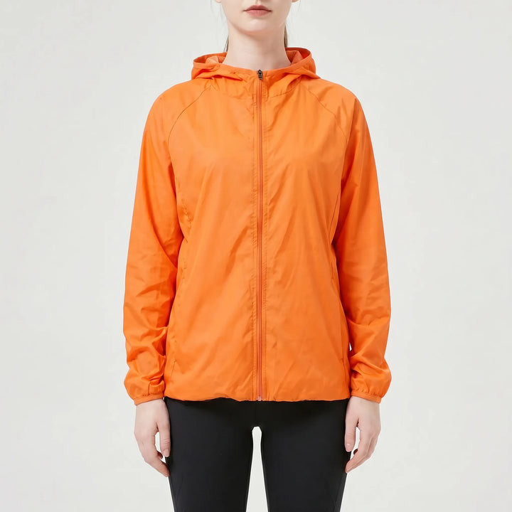 Spring women's hooded jacket. Lightweight, packable windbreaker, perfect for transitional weather & active travel.