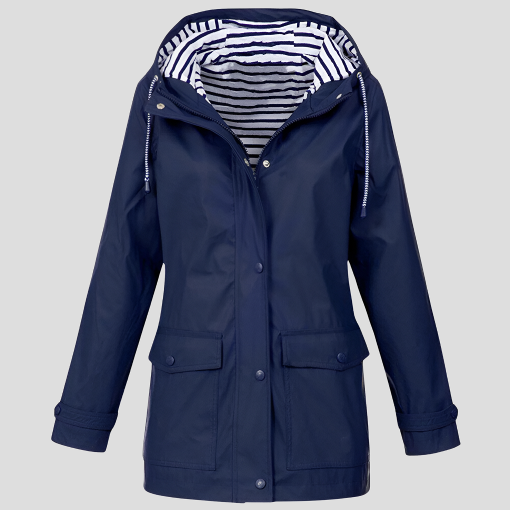Plus size women's lightweight windbreaker, hooded & waterproof. Perfect for outdoor wear & rain protection.