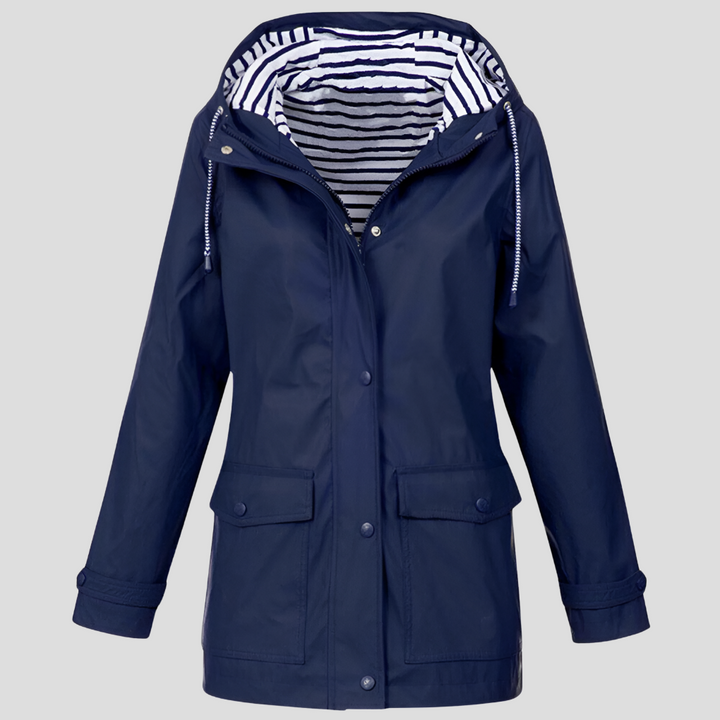 Plus size women's lightweight windbreaker, hooded & waterproof. Perfect for outdoor wear & rain protection.