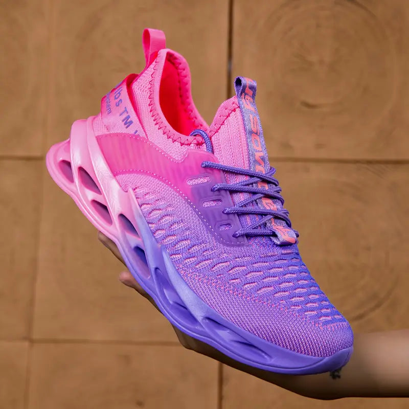 Side view of women's flexible sole walking shoes, designed for ultimate comfort and support.