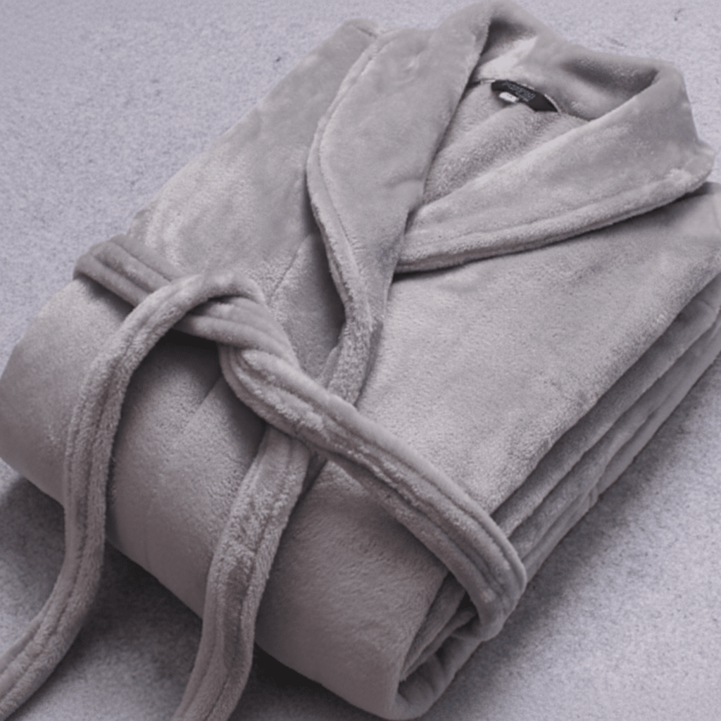 Everyday women's cozy winter robe, lightweight, with a practical belt and discreet pockets.