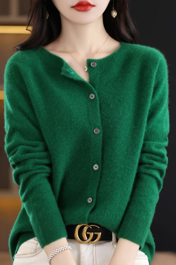 Everyday women's long button cardigan, a classic and comfortable top for versatile fashion looks.