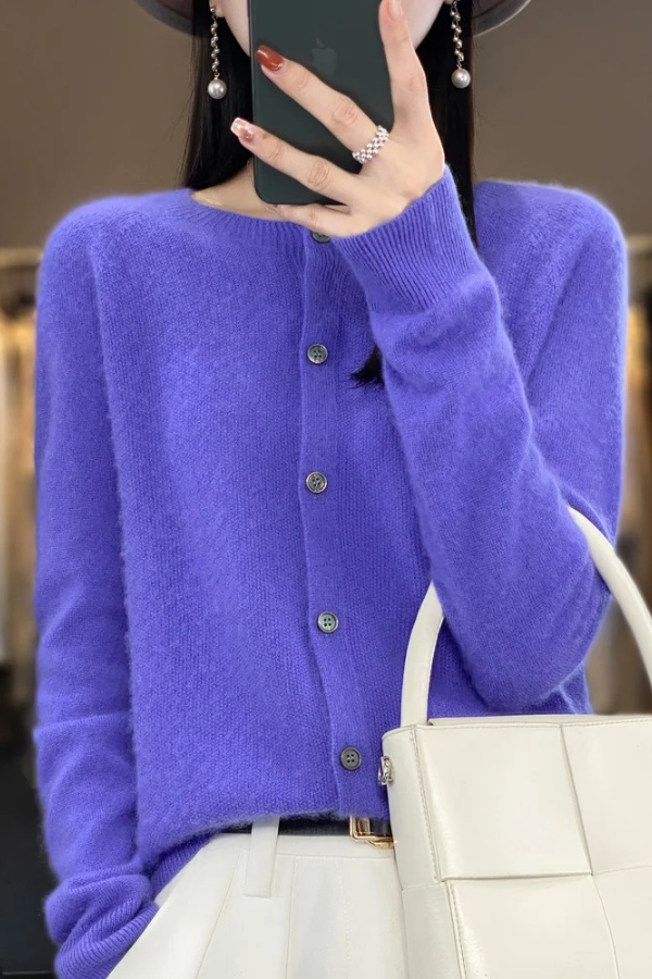 Versatile long button cardigan for women, ideal for casual chic, office wear & transitional weather.